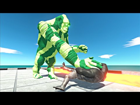 Plant Old Goro vs Mutant Primates on Lava Tank - Animal Revolt Battle Simulator