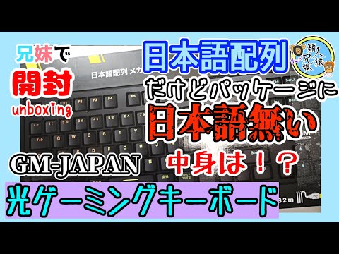 開封unboxing　GM-JAPAN ゲーミング キーボード 青軸 有線 メカニカル RGB テンキー付き 109キー 日本語配列JP GM-KB-BK　兄妹で開封