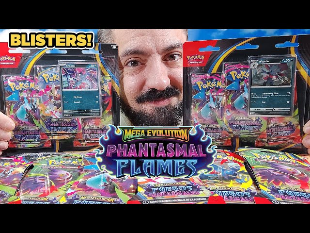 Pack De 3 Sobres De Expansión Pokémon TCG - Mega Evolution: Phantasmal Flames | Incluye Carta Promo Sneasel O Weavile (EU)