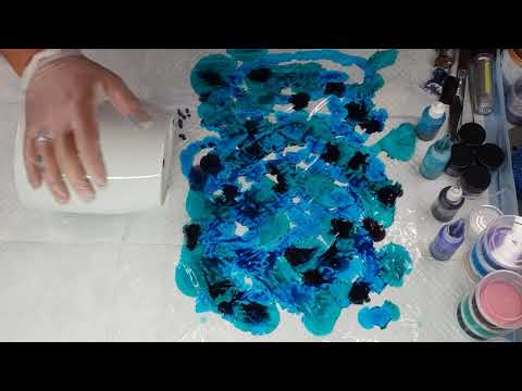 #309 - Stunning alcohol ink ceramic pots creation