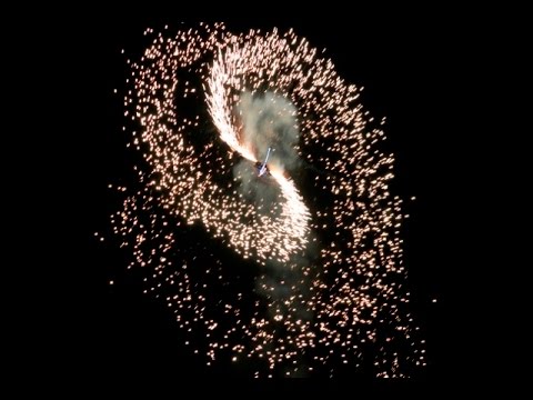 PYROTECHNIC RC HELICOPTER FIREWORK DISPLAY - GERMAN TEAM AT RAGLEY HALL FESTIVAL OF FLIGHT - 2016