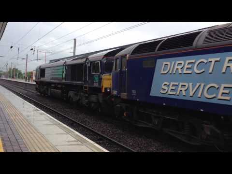 (HD) DRS 57007+66426 pass Wigan light engine 14th June 2013