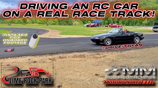Driving an RC Car on a Real Race Track - Insta360 Go2 RC CAR FPV Lime Rock Park Modified Machines