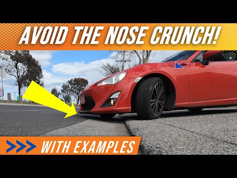 How to drive a lowered car over a steep driveway