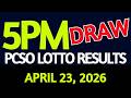 Lotto Result Today 5pm draw April 23, 2026 PCSO