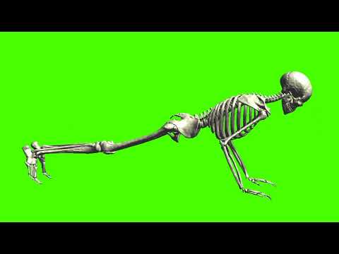 skeleton push ups green screen video
