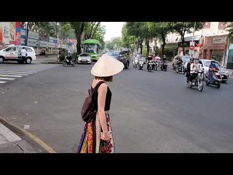 Crossing Saigon traffic. Vietnam Ho-Chi-Minh