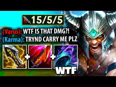 This Tryndamere build slices you in HALF with one auto... (INSANE 1V9 CARRY)