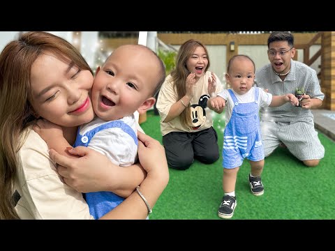 Baby Lucas FIRST STEPS - Proud Parents | Carlyn Ocampo