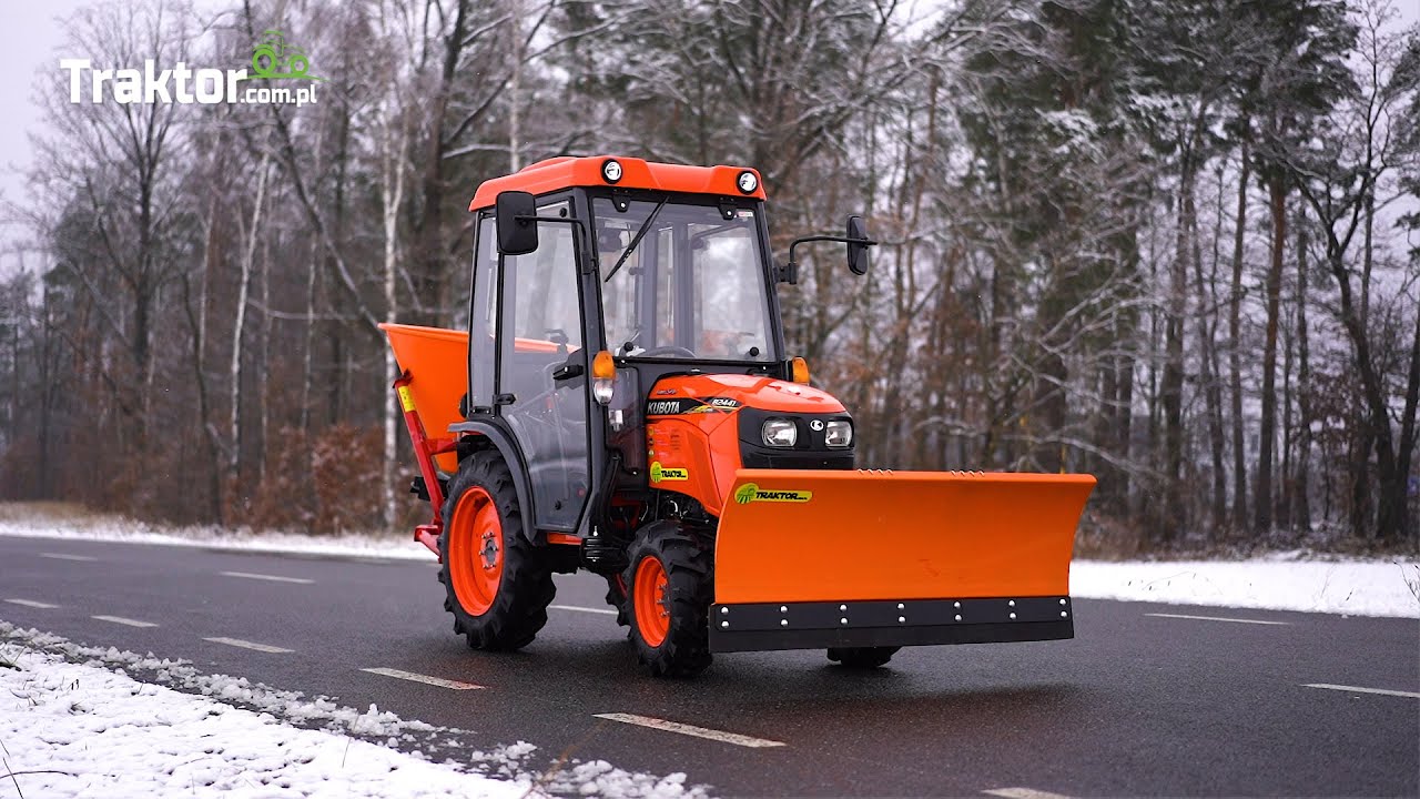 Kubota B2441 NeoStar 4x4 24KM + posypywarka LEJ + kabina QB1 + pług do odśnieżania I Traktor.com.pl
