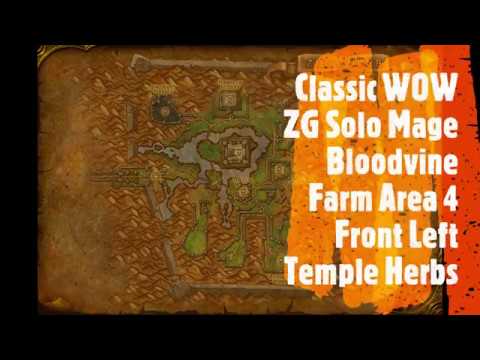 Classic WOW ZG Solo Mage Bloodvine Farm Area 4   Front Left Temple Herbs