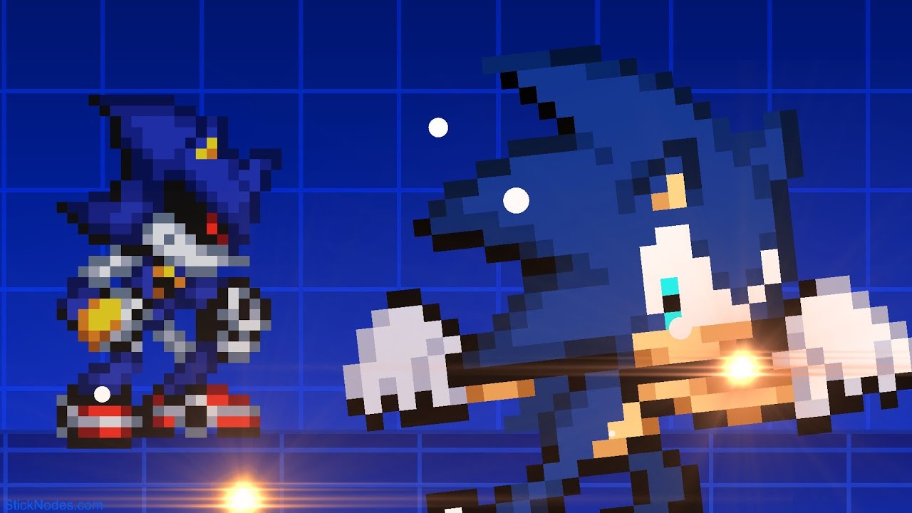 Sonic's Training!  ||  Sticknodes Sprite Animation 