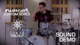 Video thumbnail for Sakae Trilogy drums & Masterwork Custom cymbals sound demo by digitaldrumming