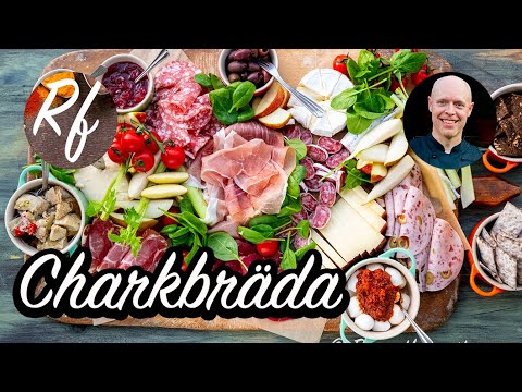 Mitt förslag på charkbräda - duka upp en skärbräda med charkuterier, röror, ostar och andra goda tillbehör och småplock.>