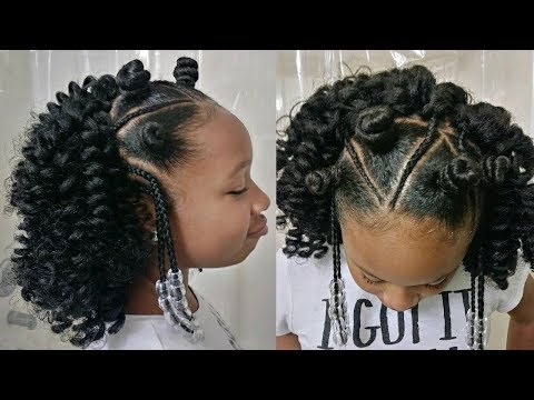 Little Girl Crochet Hairstyle Back to School 2017| Cornrows, Bantu Knots, & Crochets| Easy!