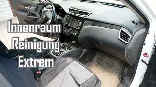 Extreme Innenraum Reinigung an stark verschmutztem SUV (Nissan X-Trail)