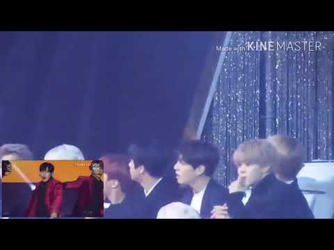180110 BTS Reaction WANNA ONE @Golden Disk Award 2018