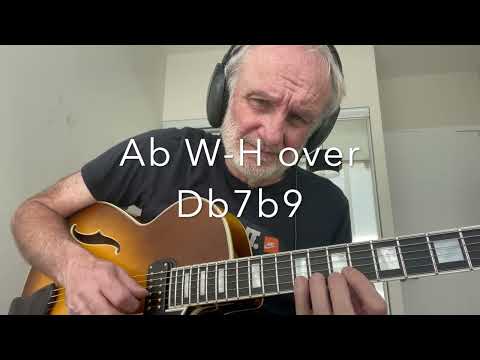 Diminished whole step half step scales over 7b9 chords