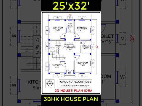 800 Sq. Ft. House Plan Design || 25'x32' House Plans ||