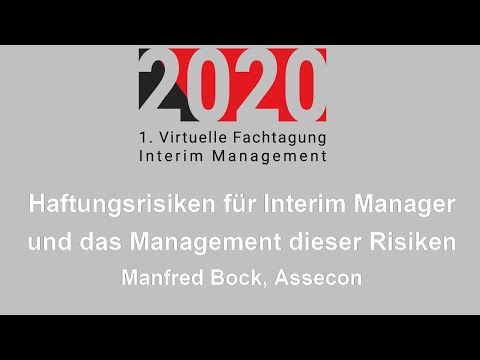 Risiken und deren Management mit Manfred Bock, Assecon | 1. Virtuelle Fachtagung Interim Management