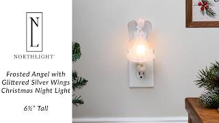 6.5" Frosted Angel with Glittered Silver Wings Christmas Night Light | Northlight CT97665