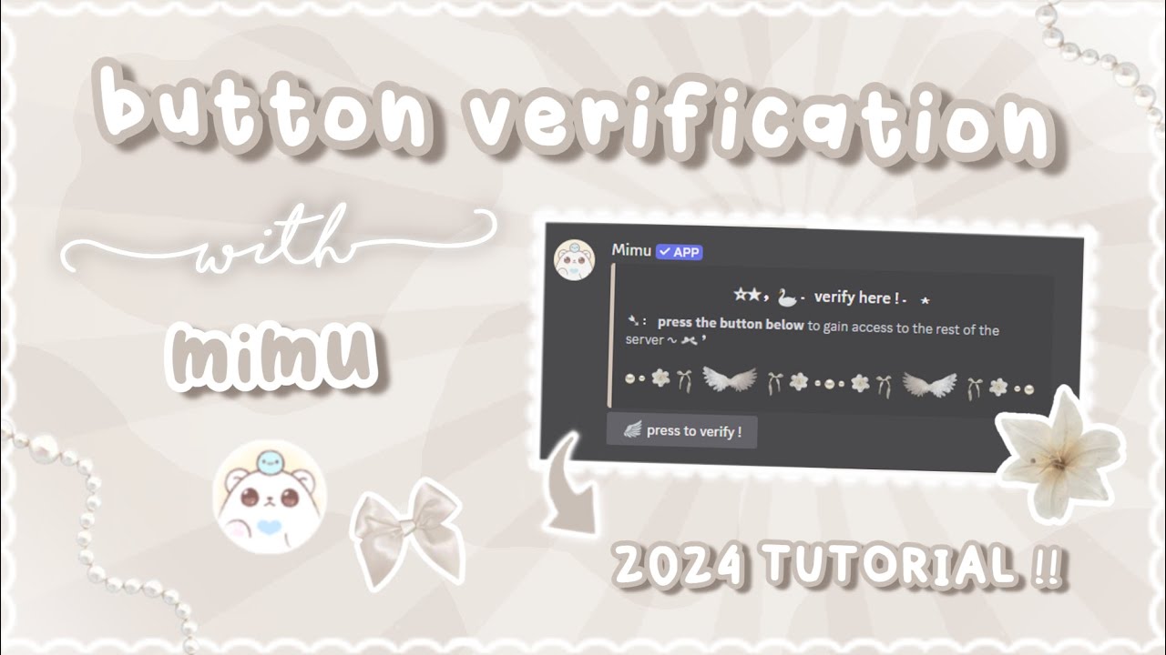 how to make a mimu verify message | mimu buttonresponders | 2024 slash commands 、ely. °｡˚☁