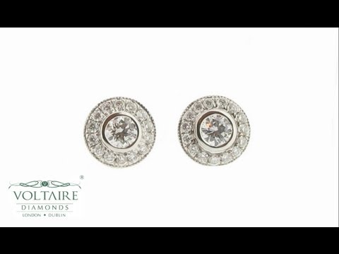 Diamond Halo Rubover Style Earrings - ER 1003