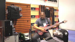 Andrew Gouche solo jam at the Gruv Gear NAMM booth ~ Chaka Khan medley