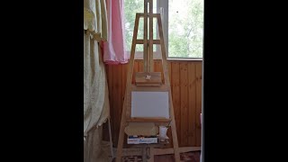 Покажу,как сделать мольберт своими руками из доступного 
материала, бруса 40*20мм и куска фанеры 10мм, пары болтов и 
барашка. Мольберт становится компактным при сборке. 
Подписывайтесь и жмите на колокольчик , и тогда ничего не