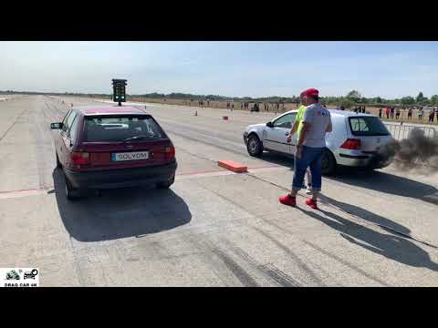 Opel Astra F 2.0 Turbo vs VW Golf 4 1.9 TDI drag race 1/4 mile 🚦🚗 - 4K