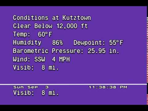 WeatherStar Jr. Emulation - Kutztown, PA 9/3/17