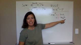 Exponential equation, base e