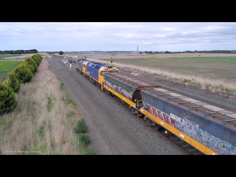 Drone Chasing 9156 Broad Gauge Pacific National Grain Train (26/8/2023) - PoathTV Australian Railway