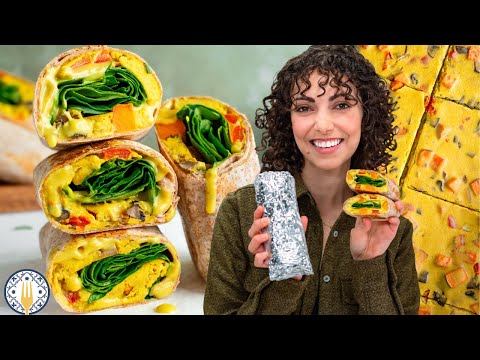 Sheet Pan Vegan Breakfast Burritos (Meal Prep!)