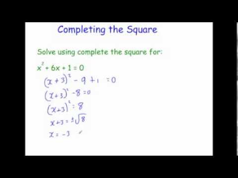 Completing the Square - Corbettmaths