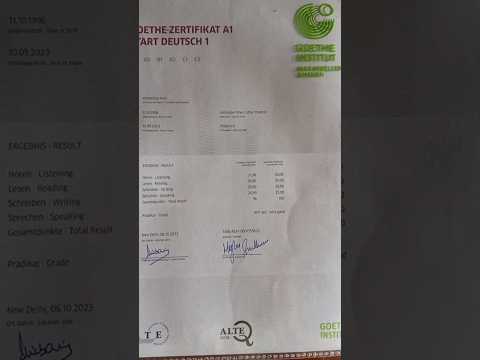 Goethe A1 Exam Result ?✅ | My Experience #goetheinstitut #a1result #shorts