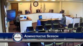 Board of County Commissioners Open Session Thursday ~ November 8, 2018