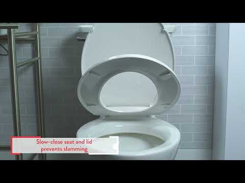 Champion® Slow -Close  & Easy Lift-off Round Front Toilet Seat // WHITE // YouTube Video