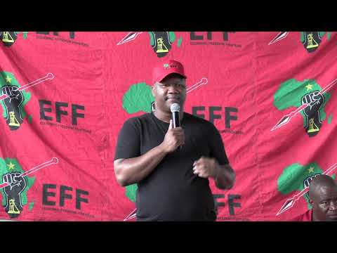 EFF Secretary General Marshall Dlamini addresses members of the EFF in Metsimaholo