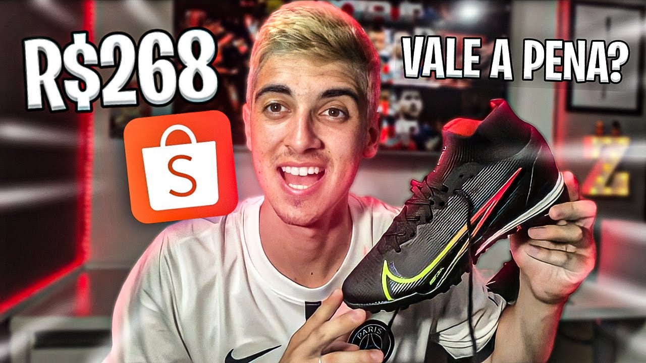 COMPRAR CHUTEIRA NA SHOPEE VALE A PENA (ANALISANDO CHUTEIRA DA NIKE DA SHOPEE) UNBOXING CHUTEIRA