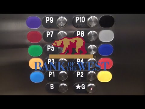 Color-Coded OTIS Traction Elevators-Bank of The West Tower Garage-Sacramento, CA