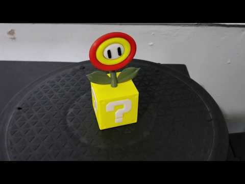 3D Printed Super Mario Fire Flower on Question Block