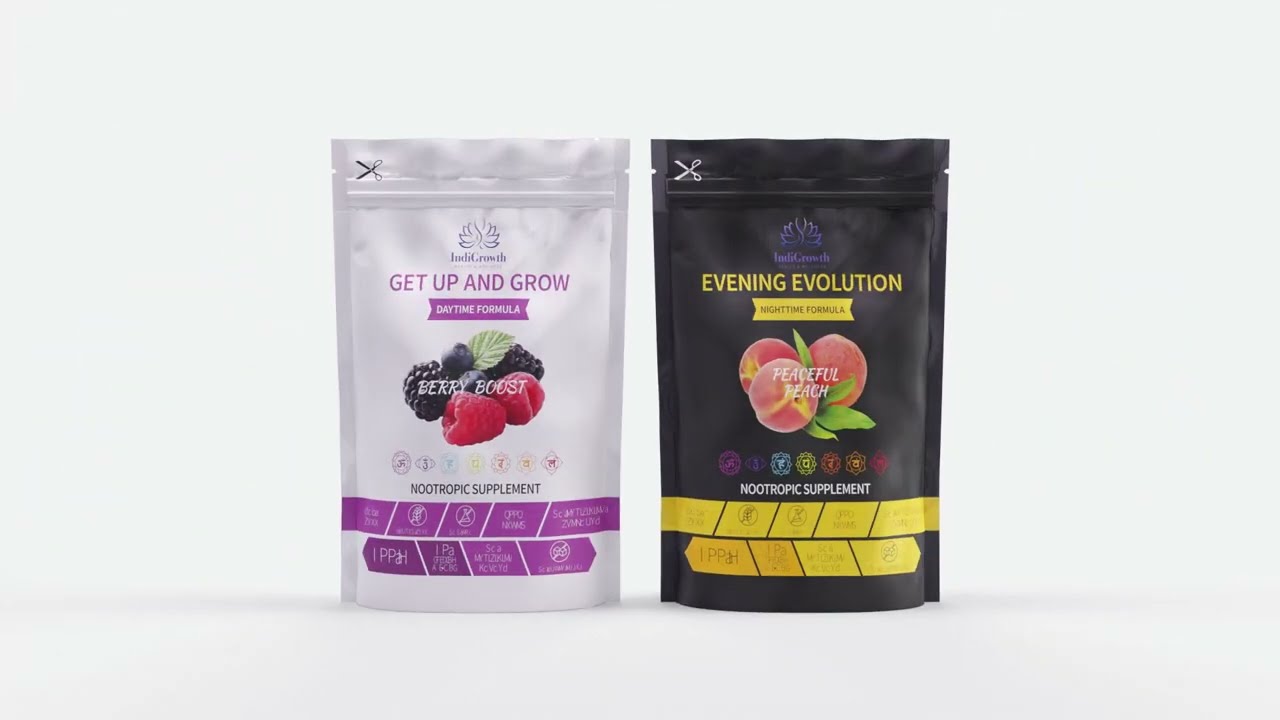 Introducing, Get Up and Grow and Evening Evolution Nootropic Multivitamin Formulas from IndiGrowth