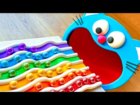 Marble Run Race Plasticine Cat ASMR Pop Tubes Train