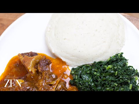 How to cook Sadza in 15 minutes | Served with oxtail stew and covo veggies | Zim Food Network