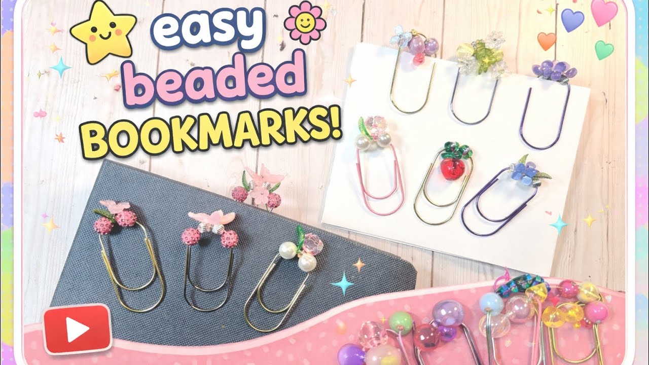 Beautiful Beaded Bookmarks!  Decorate your own paper lips for journals, bookmarks and more!  So EASY
