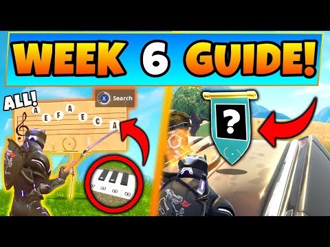 Fortnite WEEK 6 CHALLENGES GUIDE! - SHEET MUSIC Locations, Secret Banner (Battle Royale Season 6)