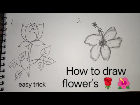 How to draw flower's 🌹🌺|easy trick | #drawingtutorials #flowers #flowerdrawing #drawing #subscribe 