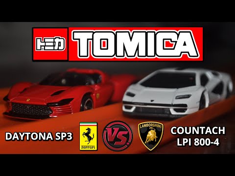Thumbnail for Tomica | Ferrari Daytona SP3 VS Lamborghini Countach LPI 800-4 | Drag Race by Lamborghini, Ferrari, Supercar, Ferrari Daytona SP3, Ferrari Daytona, Lamborghini Countach, Car, Vehicle, Lamborghini Aventador, Lamborghini Countach LPI 800-4