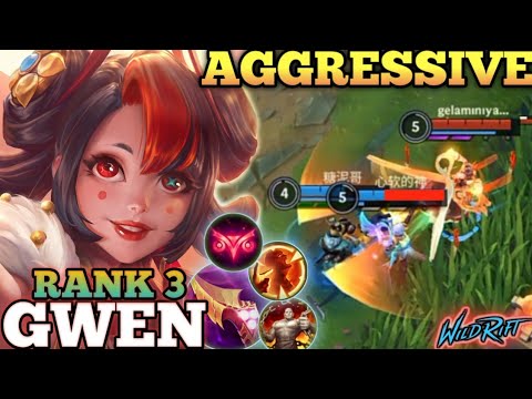GWEN OVERPOWER DAMAGE! BEST BUILD & RUNES - TOP 3 GLOBAL GWEN BY Gelamıniyalimm - WILD RIFT